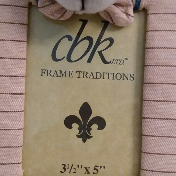 CBK LTD. Stuffed Bear On Fabric Striped Frame - Picture 3 of 6